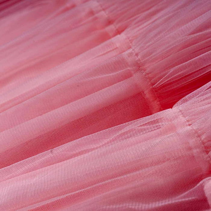 Παιδικό φόρεμα αμπιγέ για κορίτσια Selena ροζ γάμο βάφτιση χρυσόσκονη καλό τούλι ετών online (5)