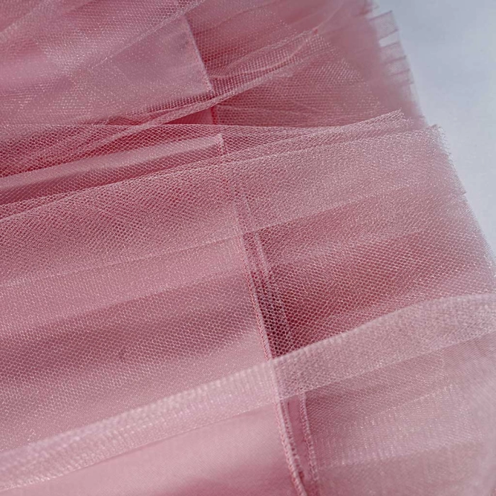 Παιδικό φόρεμα αμπιγέ για κορίτσια Selena ροζ γάμο βάφτιση χρυσόσκονη καλό τούλι ετών online (7)