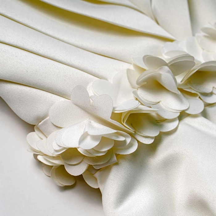 Παιδικό φόρεμα αμπιγέ για κορίτσια Barbara άσπρο παρανυφάκι γάμο βάφτιση χρυσόσκονη καλό τούλι ετών online (2)