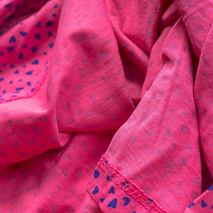 Παιδικό φόρεμα Name it για κορίτσια Hearts φούξια καλοκαιρινό οικονομικό βαμβακερό μακό ετών online (1)