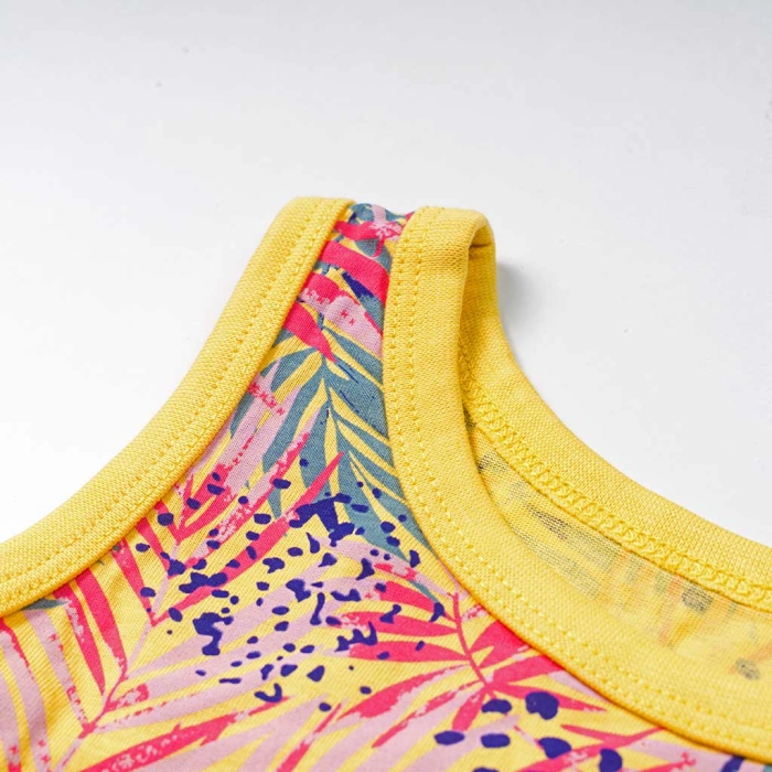 Παιδικό φόρεμα Name it για κορίτσια Tropical κίτρινο καλοκαιρινό οικονομικό βαμβακερό μακό ετών online (2)