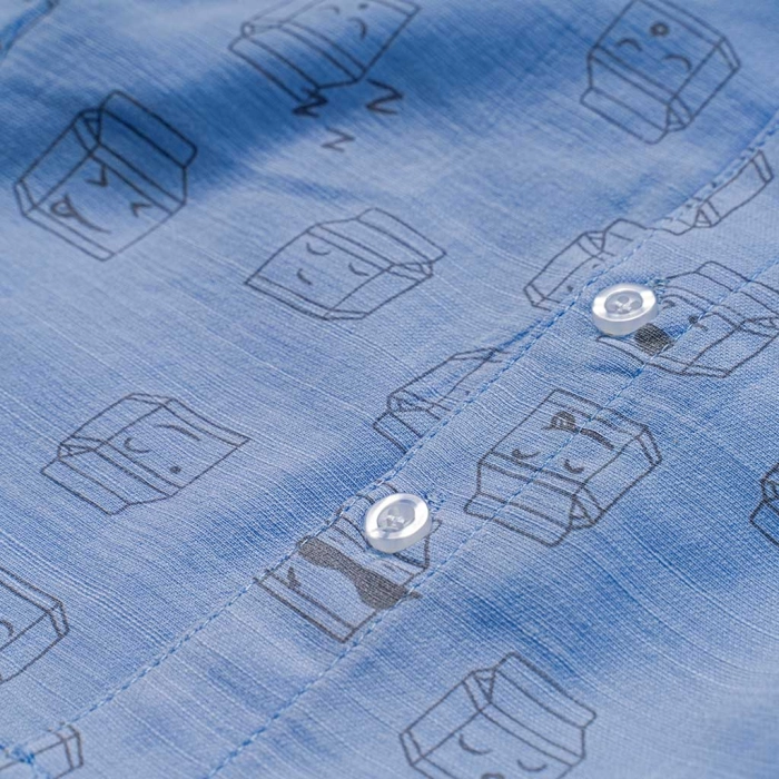 Βρεφικό σετ με πουκάμισο New College για αγόρια Carton γαλάζιο εντυπωσικά εποχιακά επώνυμα μηνών online (3)