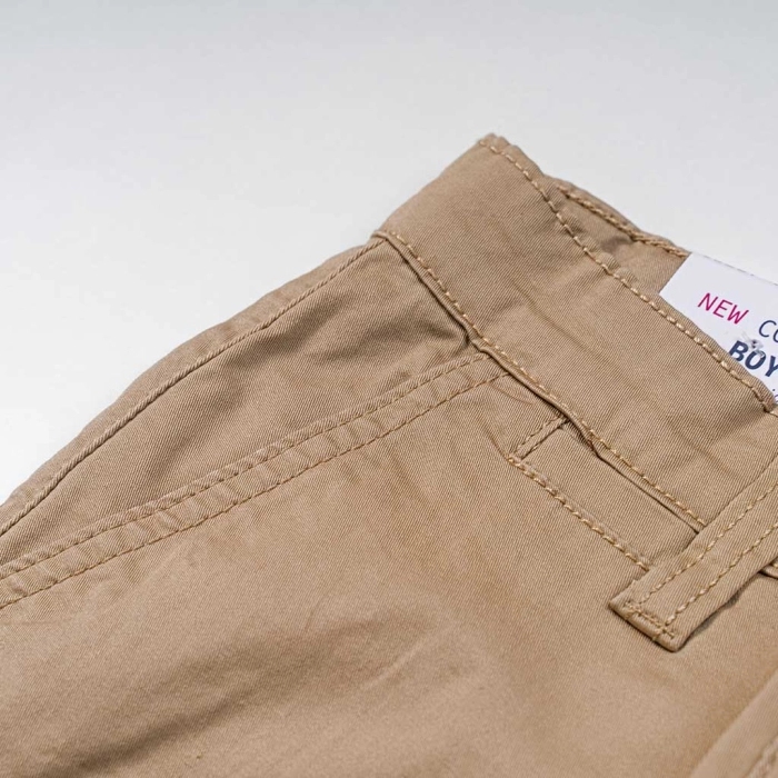 Παιδικό παντελόνι cargo New College για αγόρια Games μπεζ παντελόνια με τσέπες υφασμάτινο chinp ετών online  (2)