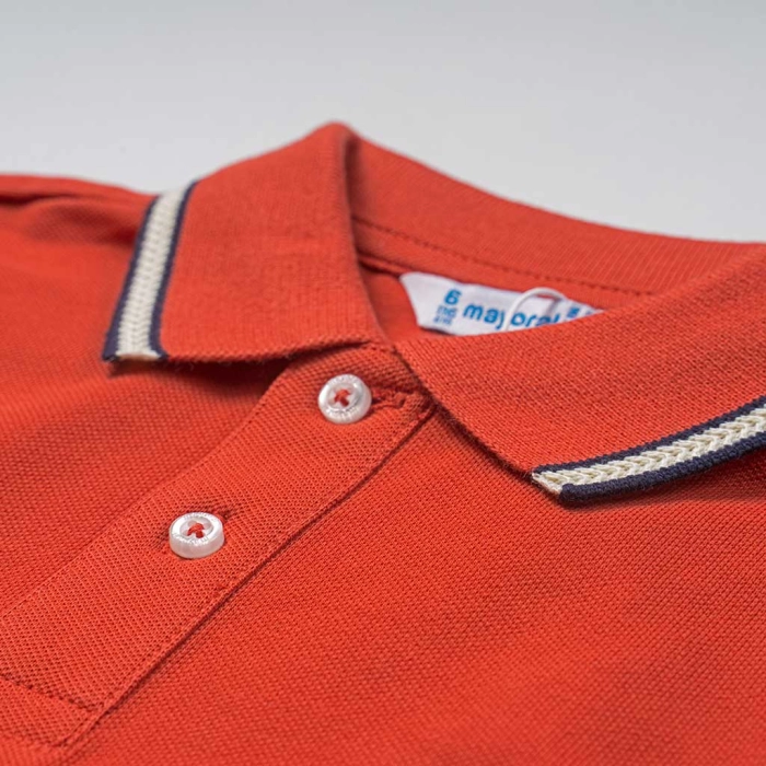 Παιδική μπλούζα Mayoral για αγόρια Come Back πορτοκαλί καλοκαιρινό επώνυμο πόλο άνετο ετών casual polo online (2)