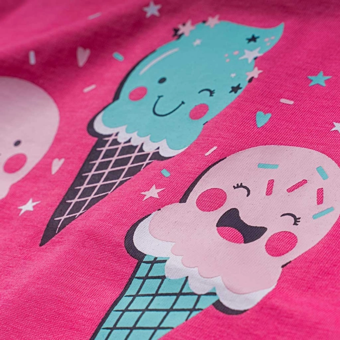 Παιδική μπλούζα Name it για κορίτσια Ice cream φούξια σχολείο καθημερινό κοντή μακό βαμβακερό ετών crop online (2)