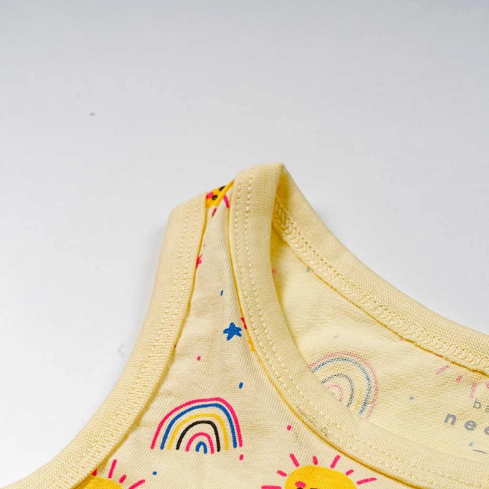 Παιδικό φόρεμα Name it για κορίτσια Rainbow κίτρινο καλοκαιρινό οικονομικό βαμβακερό μακό ετών online (2)