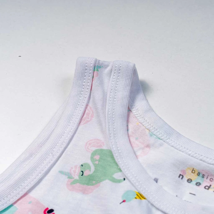 Παιδικό φόρεμα Name it για κορίτσια Unicream άσπρο καλοκαιρινό μονόκερος οικονομικό βαμβακερό μακό ετών online (5)