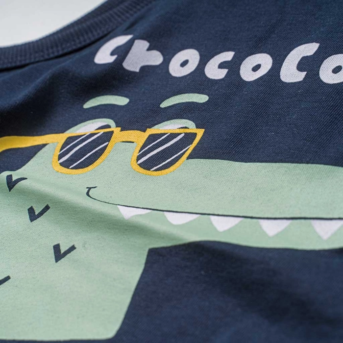 Παιδική μπλούζα Name it για αγόρια Crococool μπλε καθημερινή καλοκαιρινή μακό βαμβακερή άνετη ετών online (3)