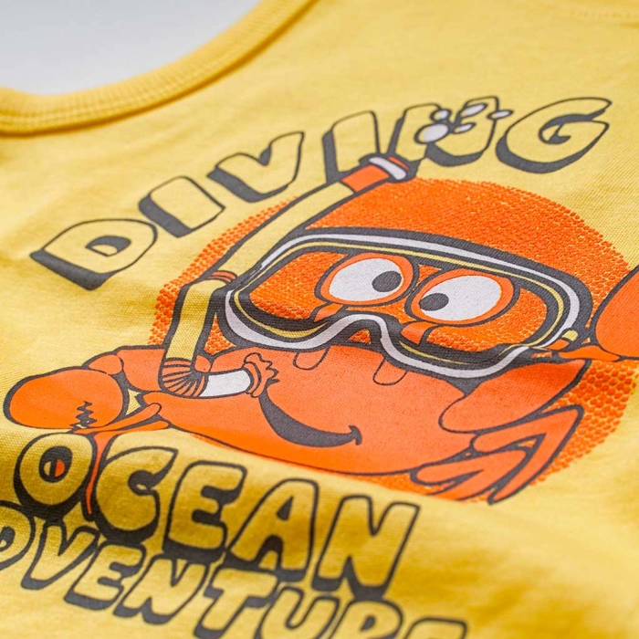 Παιδική μπλούζα Name it για αγόρια Ocean Adventure κίτρινο καθημερινή καλοκαιρινή μακό βαμβακερή άνετη ετών online (3)