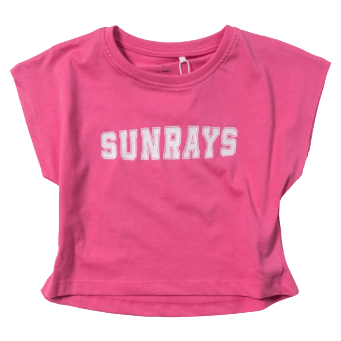 Παιδική μπλούζα Name it για κορίτσια Sunrays φούξια κοντή σχολείο καθημερινό μακό βαμβακερό ετών crop online (1)