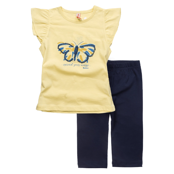 Παιδικό σετ Reflex για κορίτσια Butterfly κίτρινο καθημερινά κοριτσίστικα άνετο καλοκαιρινό ετών online (1)