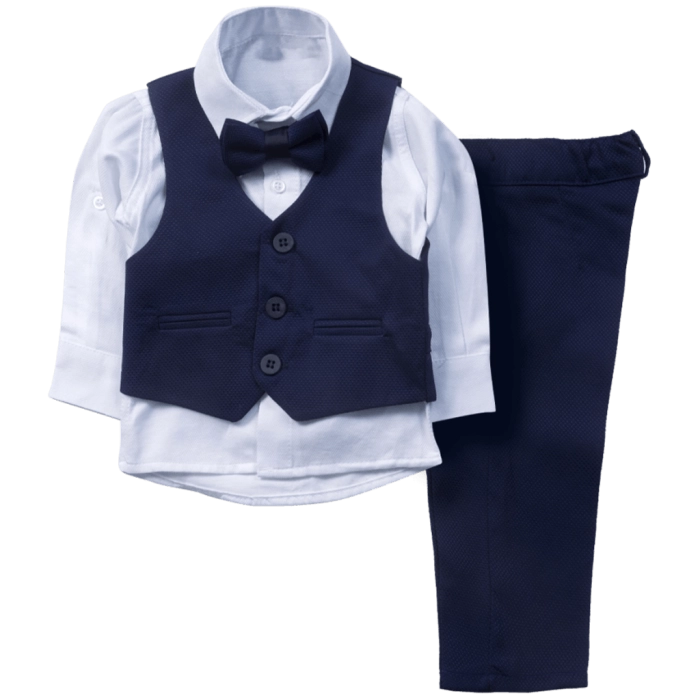 Βρεφικό σετ με γιλέκο για αγόρια Calabria μπλε κοστουμι κοστουμάκια παραγαμπράκια βαφτιστικά