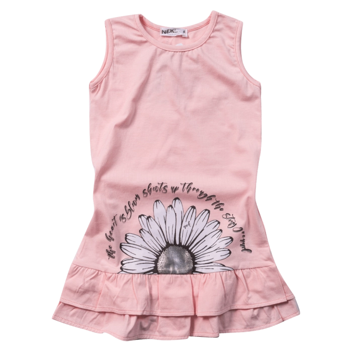 Παιδικό φόρεμα ΝΕΚ για κορίτσια Daisy ροζ καλοκαιρινά κοριτσίστικα φορέματα μακό οικονομικά ετών online (1)