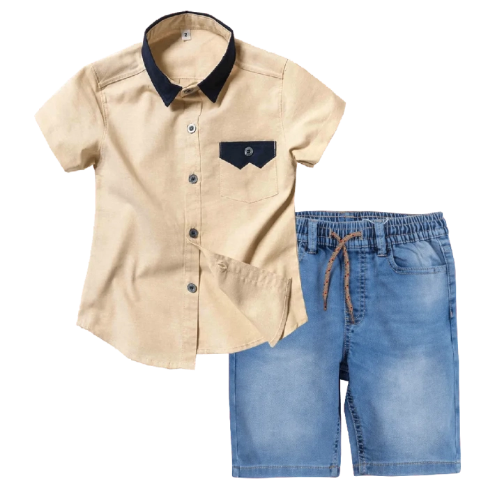 Πουκάμισο για αγόρια Overtone μπεζ καλοκαιρινά πουκάμισα κοντομάνικα αγορίστικα Online οικονομικά | Παιδική βερμούδα Mayoral για αγόρια Jeanious μπλε καθημερινά αγορίστικα καλοκαιρινά επώνυμα ετών online (1) 