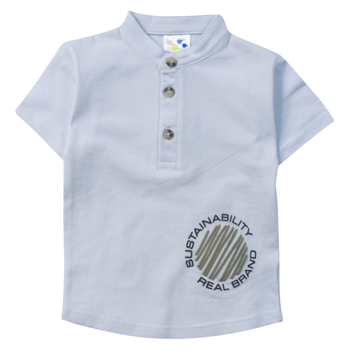 Παιδική μπλούζα Serafino για αγόρια Sustainability άσπρο βαμβακερό καλοκαιρινό βόλτα βόλτα ετών casual mao online (1)