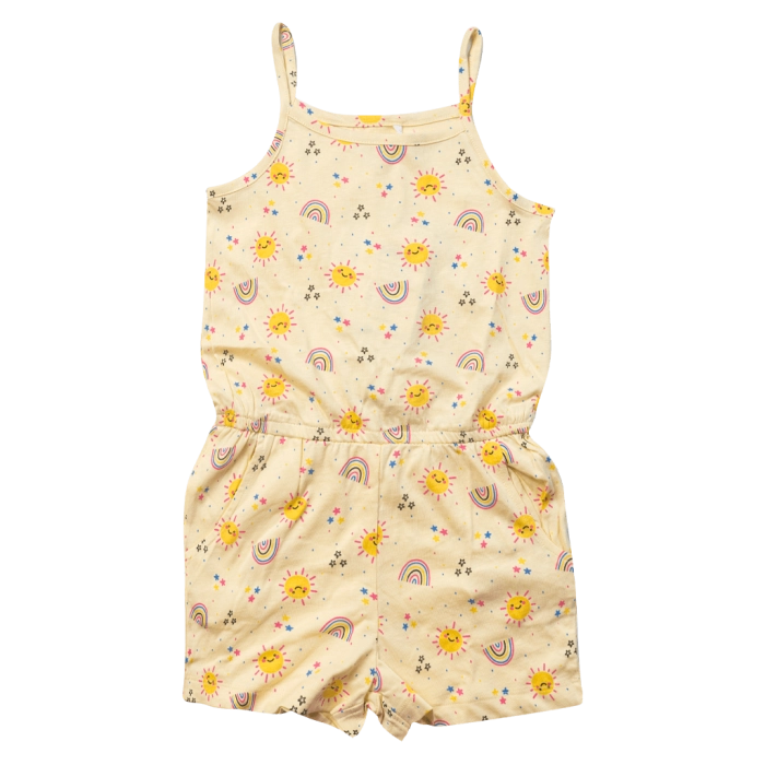 Παιδική σαλοπέτα Name it για κορίτσια Sunnies κίτρινο καθημερινό μακό καλοκαιρινό βαμβακερό ετών online (1)