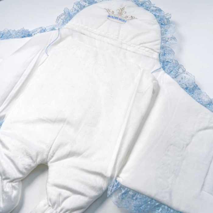 Βρεφικός υπνόσακος για αγόρια Little Prince γαλάζιο στέμμα μοντέρνο νεογέννητο μαιευτήριο δώρο κορώνα  ζεστός online (10)