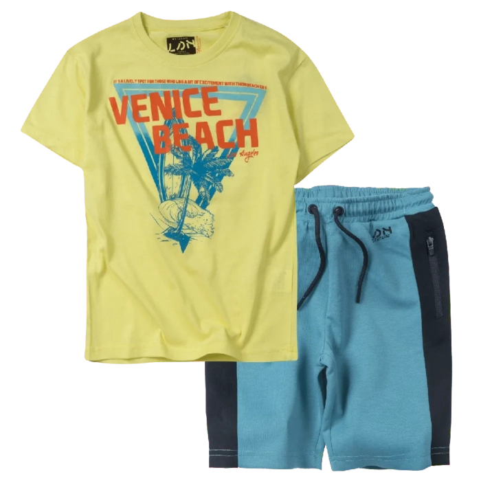 Παιδική μπλούζα Losan για αγόρια Venice κίτρινο αγορίστικες κοντομάνικες καλοκαιρινές μπλούζες tshirt ετών | Παιδική βερμούδα Losan για αγόρια future τυρκουάζ αγορίστικες καλοκαιρινές αθλητικές μοντέρνες βερμούδες ετών 