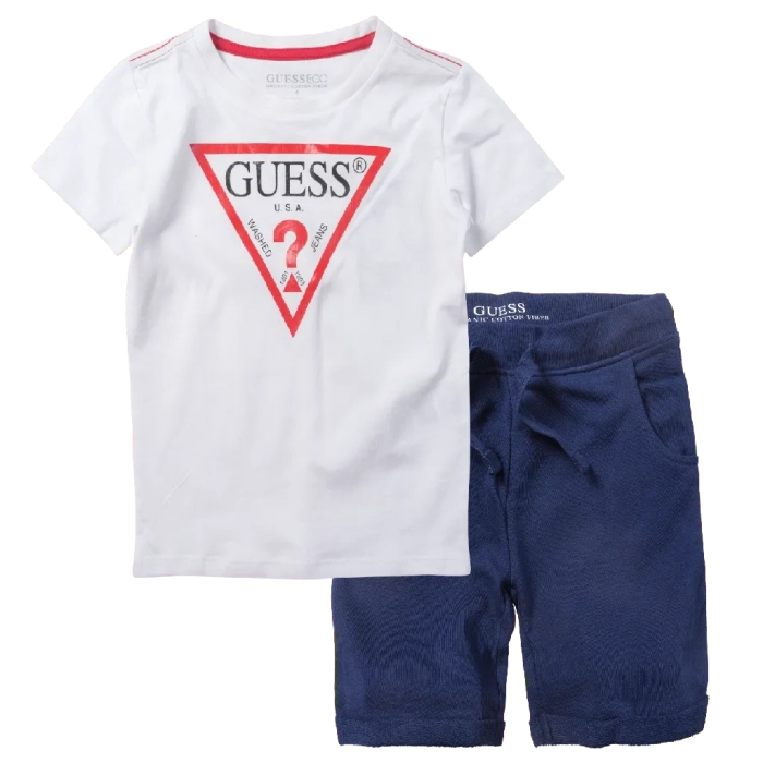 Παιδική μπλούζα Guess για αγόρια Seco άσπρο καθημερινές επώνυμες ετών μακό online (1) | Παιδική βερμούδα Guess για αγόρια Animation μπλε καλοκαιρινές επώνυμες καθημερινές μονόχρωμες online (1) 