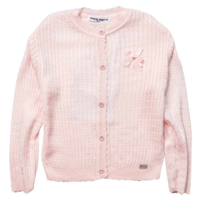 Παιδική ζακέτα Εβίτα για κορίτσια Gwen ροζ πλεκτή καλή εποχιακή βόλτα σχολείο οικονομική βαμβακερή ετών online (4)