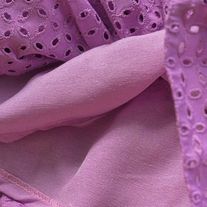 Παιδικό φόρεμα Εβίτα για κορίτσια Mona μωβ καλό αέρινο καλοκαιρινό βολάν ετών online (1)