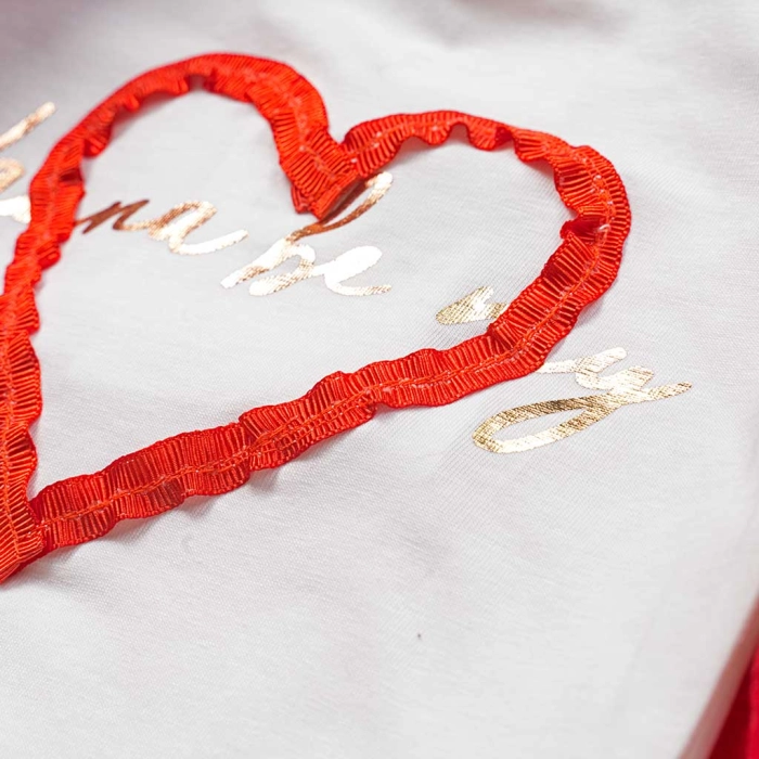 Παιδικό σετ Εβίτα για κορίτσια My heart κόκκινο φούστα βόλτα ρομαντικό γενέθλια δώρο γιορτή ετών casual online (4)