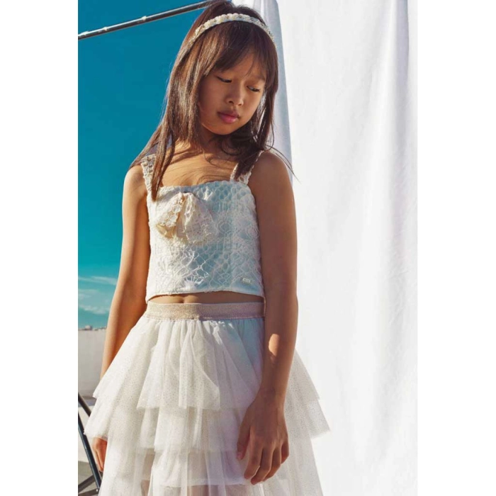 Παιδικό σετ Εβίτα για κορίτσια Life άσπρο τούλι φούστα καλοκαιρινά επώνυμα ετών σετάκια online (2)