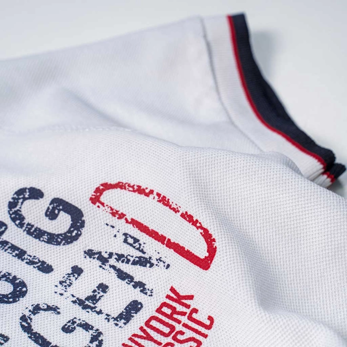 Παιδική μπλούζα Polo Hashtag για αγόρια Legend άσπρο πόλο καλοκαιρινό οικονομικό άνετο καλό ετών polo online  (2)