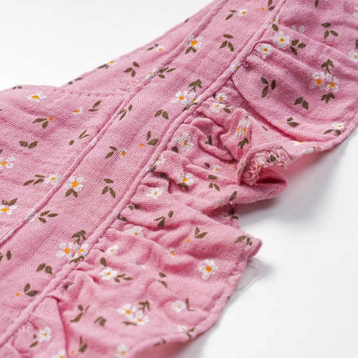Παιδικό φόρεμα Εβίτα για κορίτσια Britney ροζ  καλοκαιρινά μακό καθημερινά φορέματα floral online (2)
