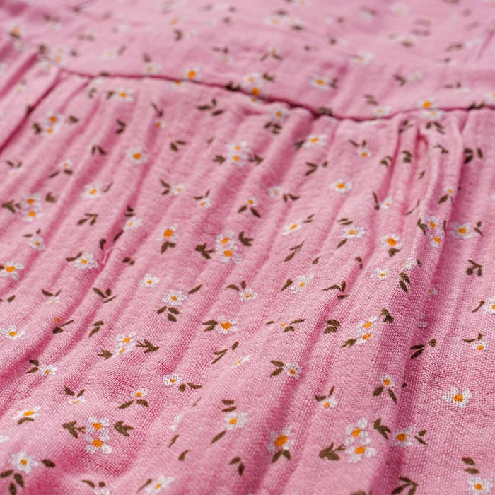 Παιδικό φόρεμα Εβίτα για κορίτσια Britney ροζ  καλοκαιρινά μακό καθημερινά φορέματα floral online (4)