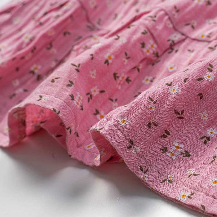 Παιδικό φόρεμα Εβίτα για κορίτσια Britney ροζ  καλοκαιρινά μακό καθημερινά φορέματα floral online (5)
