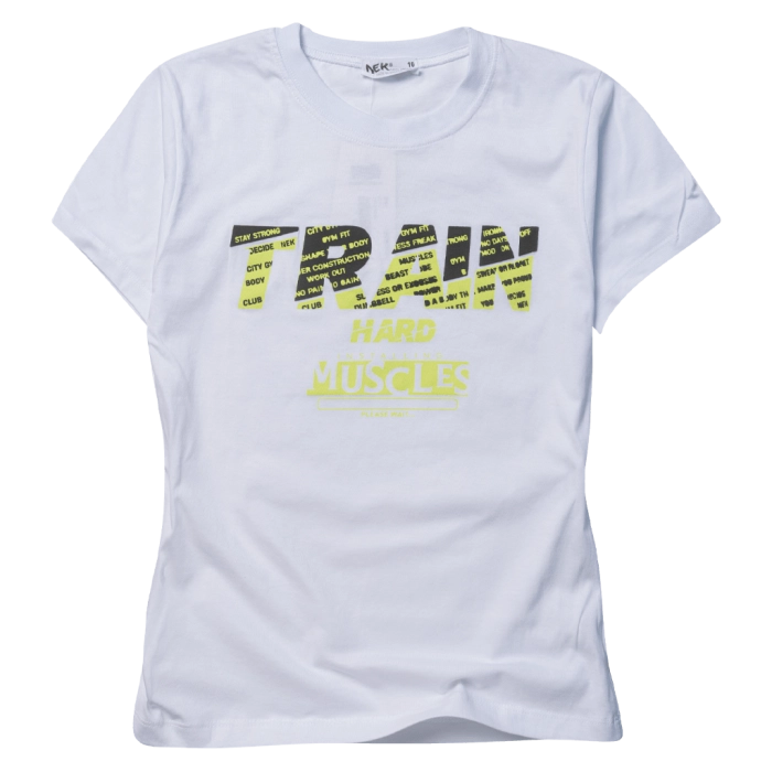 Παιδική μπλούζα ΝΕΚ για αγόρια Train άσπρο καλοκαιρινές κοντομάνικες t-shirt μακό ετών online