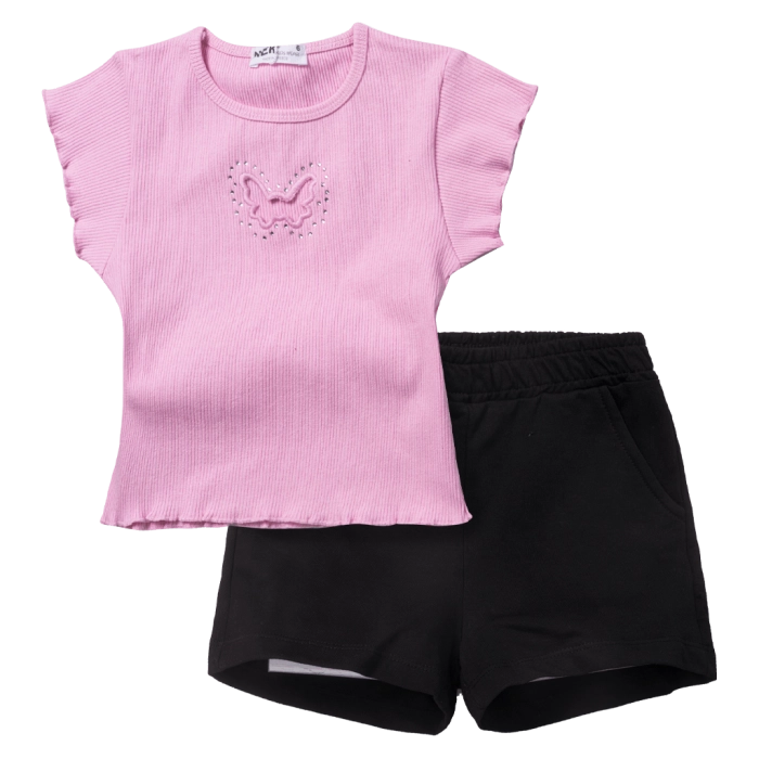 Παιδικό σετ ΝΕΚ για κορίτσια Butterfly ροζ καλοκαιρινά σετάκια αθλητικά μακό ετών online