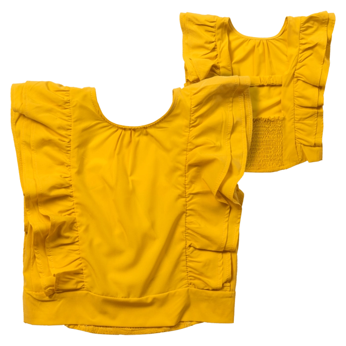 Παιδική μπλούζα New College για κορίτσια You κίτρινο καλοκαιρινές κοριτσίστικες ετών crop online (1)