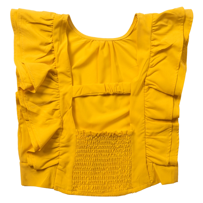 Παιδική μπλούζα New College για κορίτσια You κίτρινο καλοκαιρινές κοριτσίστικες ετών crop online (2)