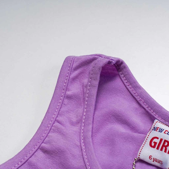 Παιδικό σετ New College για κορίτσια Sugar μωβ καλοκαιρινά σετάκια με φούστα  αθλητικά ελληνικά ετών online (3)