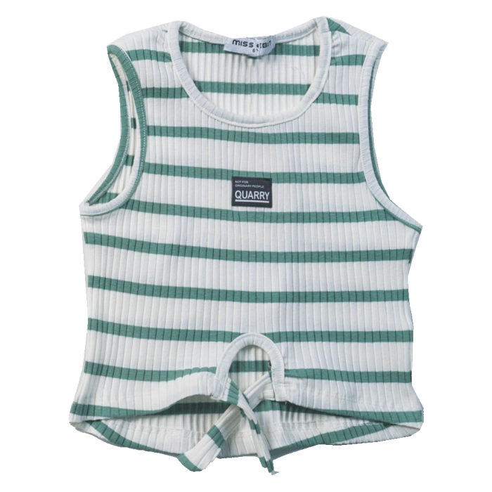 Παιδική μπλούζα Εβίτα για κορίτσια Quarry πράσινο crop άσπρο κοντές μπλούζες καλοκαιρινές κροπ για κοριτσάκια ετών online (3)