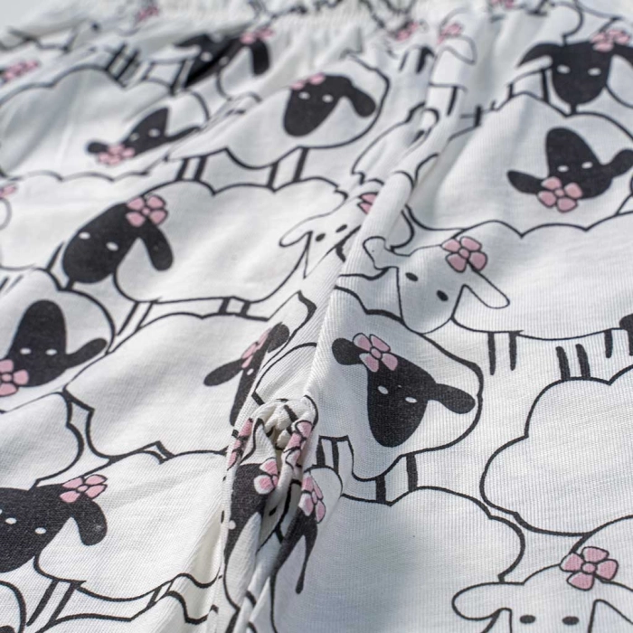 Παιδική πιτζάμα Εβίτα για κορίτσια Sheep άσπρο καλοκαιρινές πιτζάμες μακό κοντομάνικες βαμβακερές ετών online (5)
