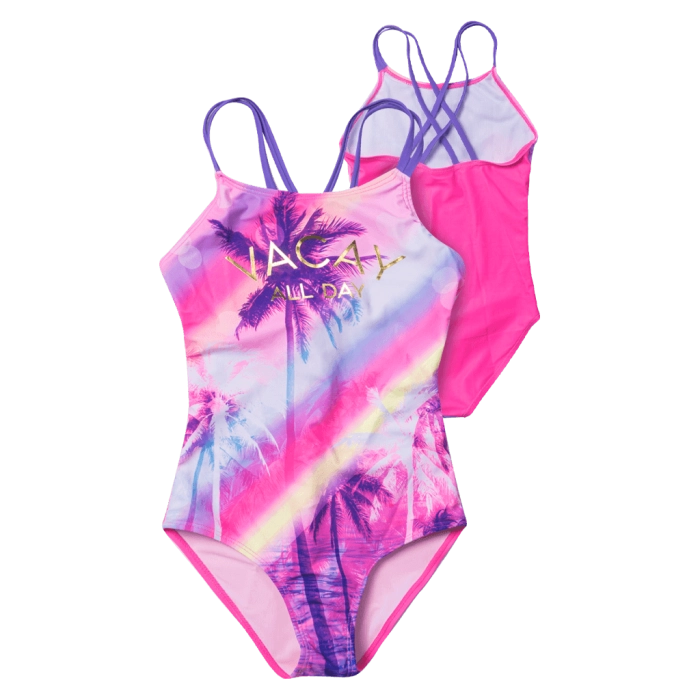 Παιδικό μαγιό Minoti για κορίτσια Vacay ροζ για θάλασσα προστασία UV ήλιο ρούχα για παραλία ετών (1)