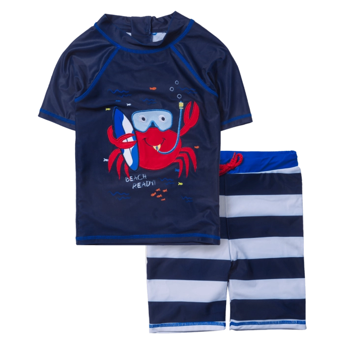 Παιδικό σετ μαγιό Minoti για αγόρια Crab μπλε για θάλασσα προστασία UV ήλιο ρούχα για παραλία ετών online (1)