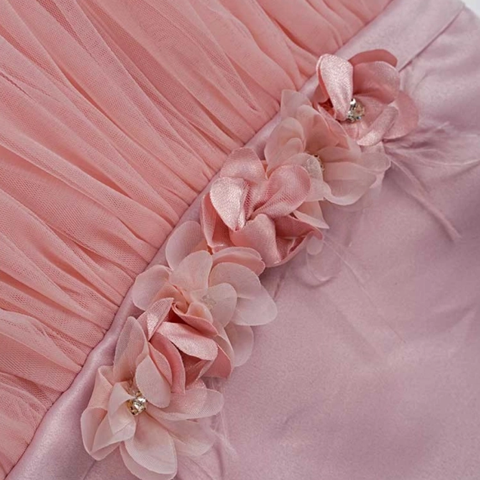 Παιδικό φόρεμα αμπιγέ για κορίτσια Penelope ροζ αμπιγέ βαφτιστικά ετών