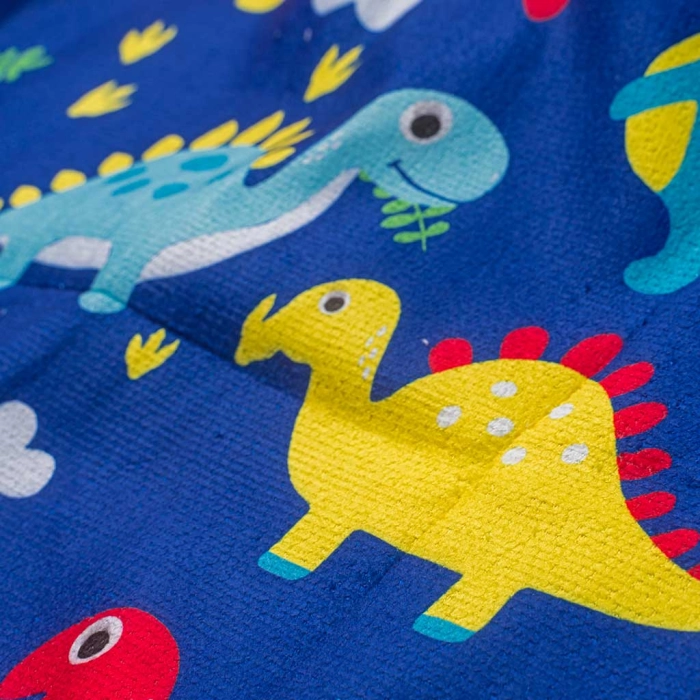 Παιδικό πόντσο θαλάσσης πετσέτα για αγόρια Dinos μπλε μπουρνουζοπετσέτα κουκούλα δεινόσαυρος για παραλία ετών online (3)