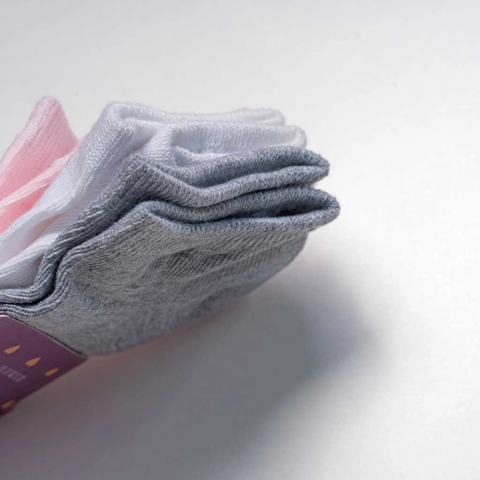 3 Παιδικές κάλτσες σοσόνια για κορίτσια Tobillero γκρί άσπρο ροζ καθημερινές κοριτσίστικες online (3)