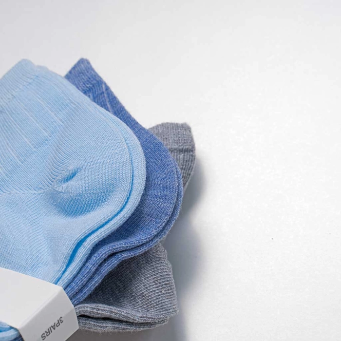 3 Παιδικές κάλτσες για αγόρια Acte γαλάζιο ραφ γκρι καθημερινές αγορίστικες online (1)