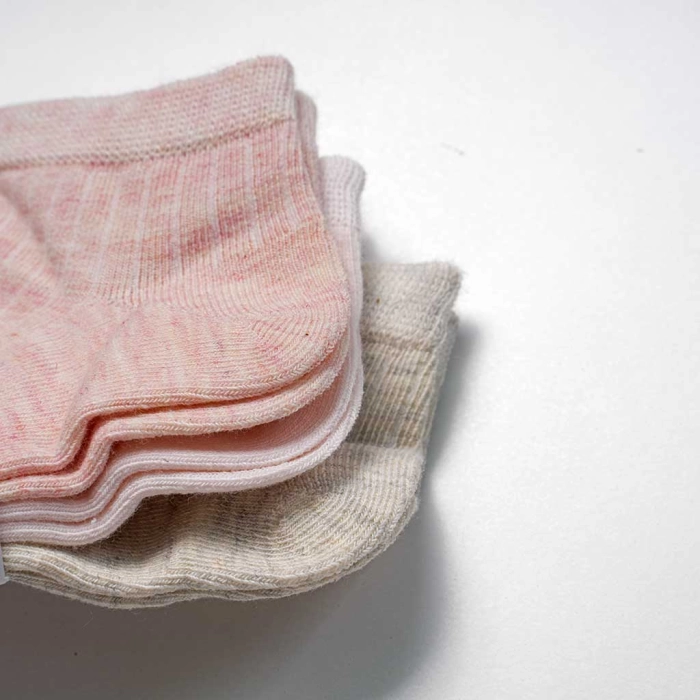 3 Παιδικές κάλτσες για κορίτσια Acte γκρι σομόν ροζ καθημερινές κοριτσίστικες online (1)