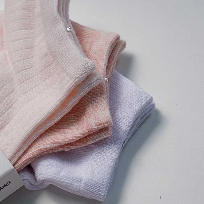 3 Παιδικές κάλτσες για κορίτσια Acte ροζ σομόν άσπρο καθημερινές κοριτσίστικες online (2)