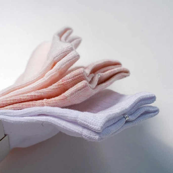 3 Παιδικές κάλτσες για κορίτσια Acte ροζ σομόν άσπρο καθημερινές κοριτσίστικες online (3)