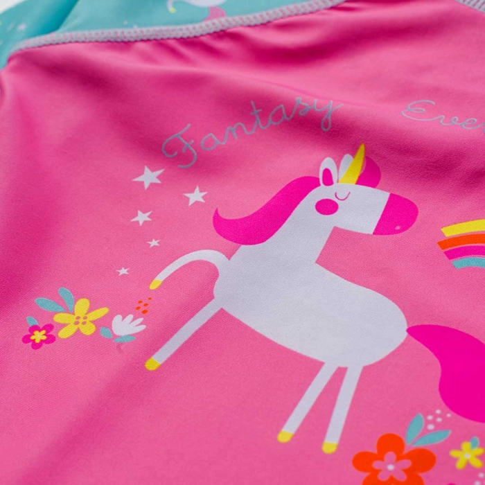 Βρεφική αντιηλισκή μπλούζα με προστασία με uv Losan για κορίτσια Unibow  ροζ μονόκερος καλοκαιρινές online (2)