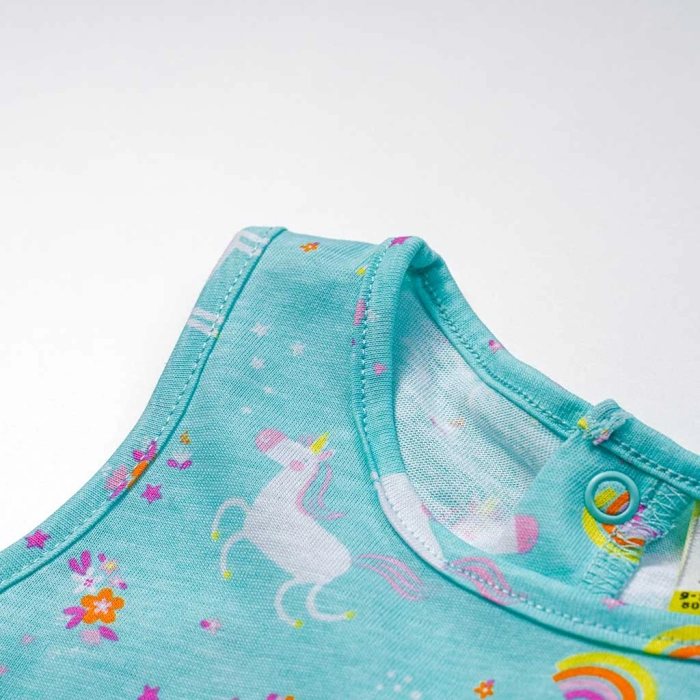 Βρεφικό φόρεμα Losan για κορίτσια unicorn paradise γαλάζιο μονόκερο καθημερινό καλοακιρινό κοντομάνικο μακό ετών online (2)