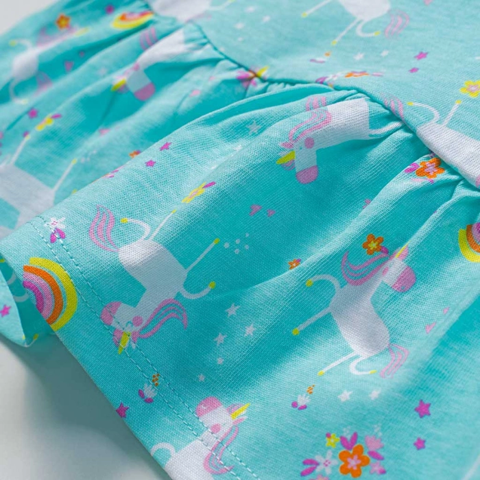 Βρεφικό φόρεμα Losan για κορίτσια unicorn paradise γαλάζιο μονόκερο καθημερινό καλοακιρινό κοντομάνικο μακό ετών online (3)